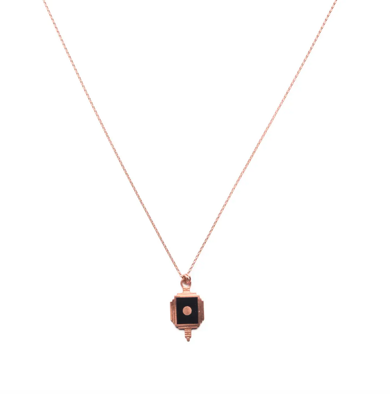 Copper Art Deco Pendant Necklace