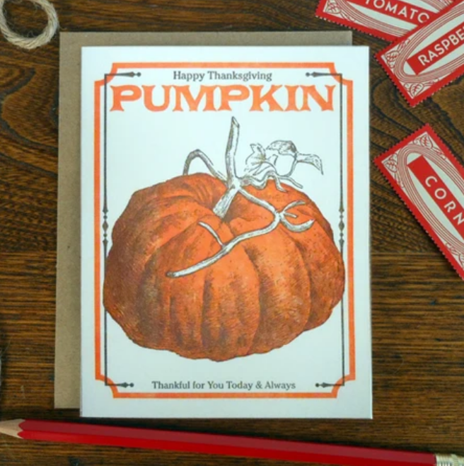 Happy Thanksgiving Pumpkin Card
