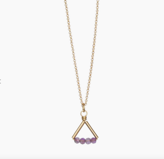 Lin Necklace: Gold & Amethyst