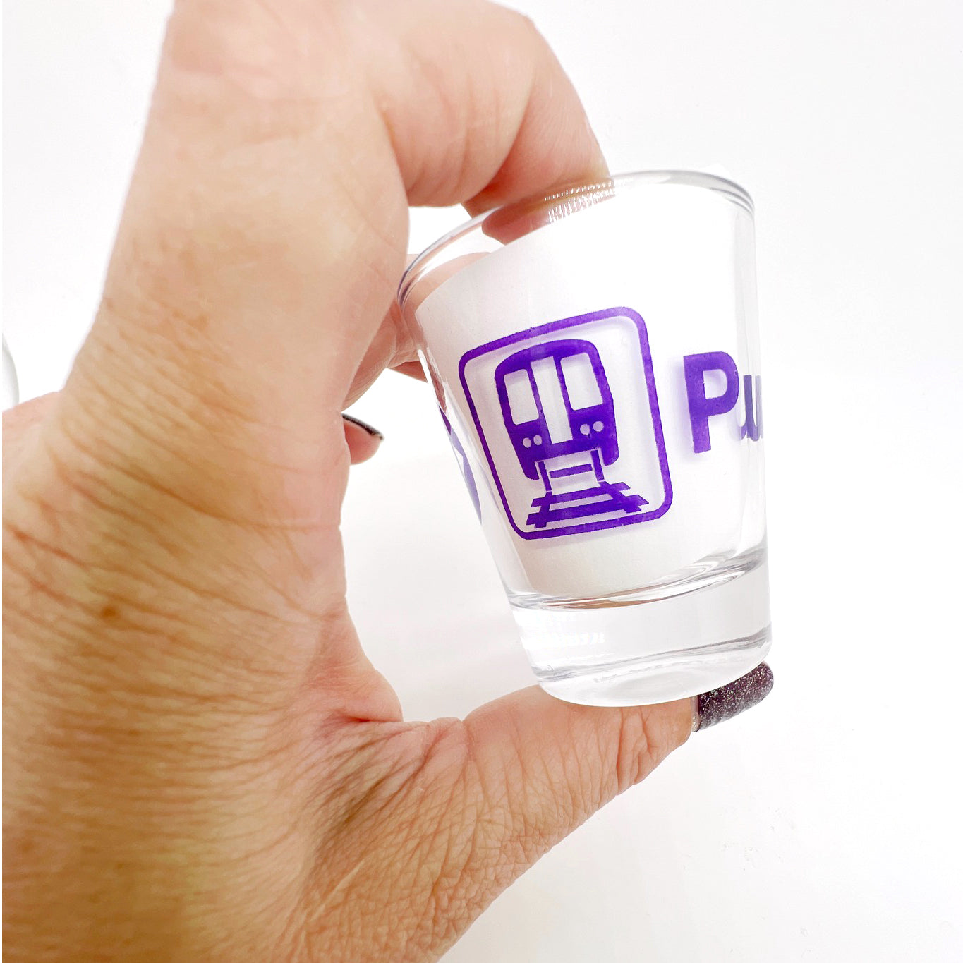 Purple Line Shot Glass