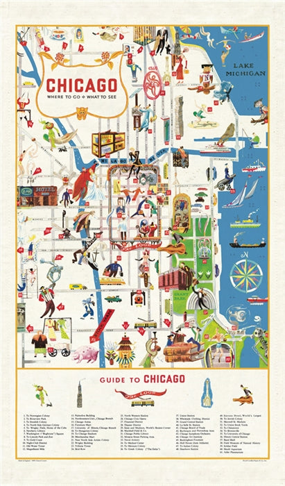 Chicago Map Tea Towel