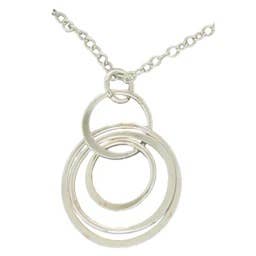 Circles Inside Silver Pendant Necklace