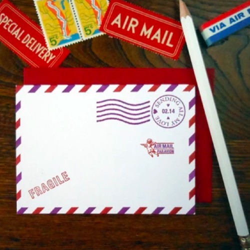 Airmail Valentine Greeting Card