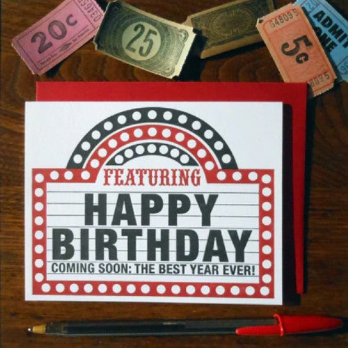 Happy Birthday Marquee Card