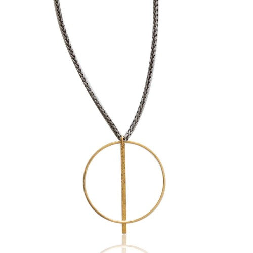 Brass Circle Bar Necklace