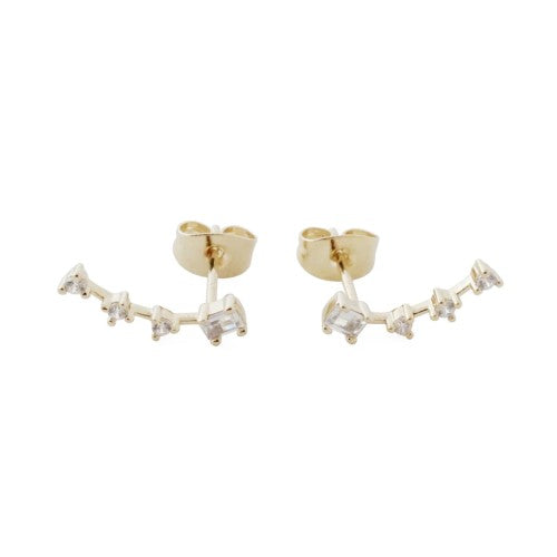 Gold Little Dipper Crawler Stud Earrings