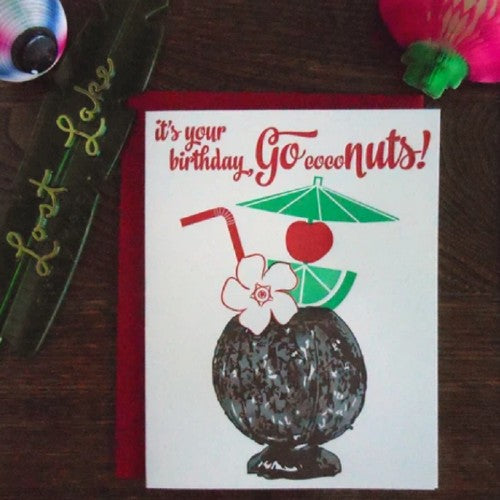 Go Coconuts Birthday Greeting Card