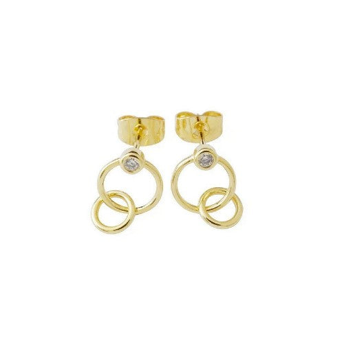 Gold Crystal Link Earrings