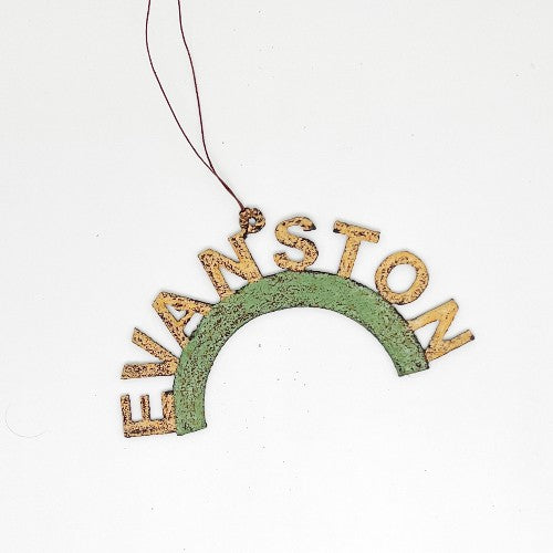 Gold and Green Metal Evanston Rainbow Ornament