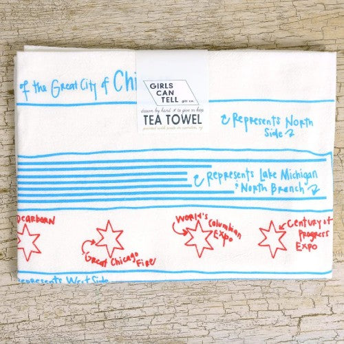 Chicago Flag Tea Towel