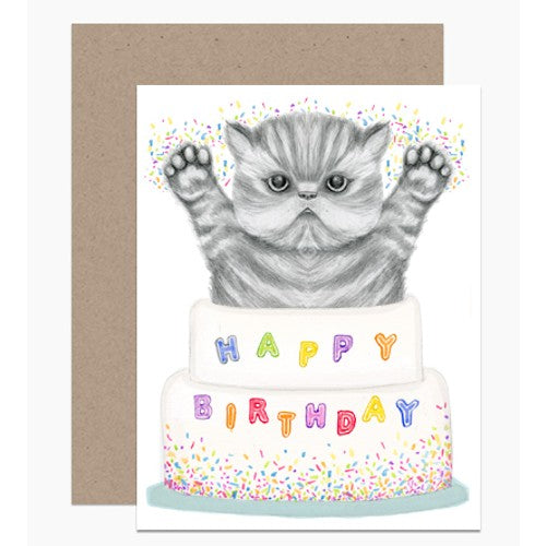 Kitten Birthday Cake Card