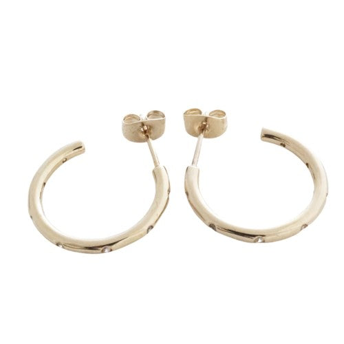 Gold Dotted Crystal Hoop Earrings