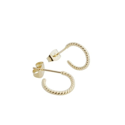Twisted Hoop Earrings - Gold