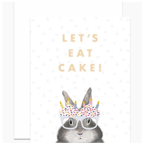 Let's Eat Cake Bunny Birthday Card