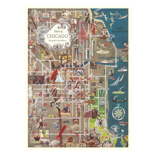 Vintage Chicago Map Magnet