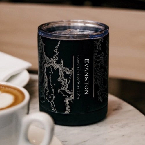Evanston Map 10oz. Insulated Cup - Black