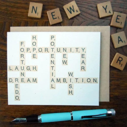 New Year's Scrabble Holiday Card