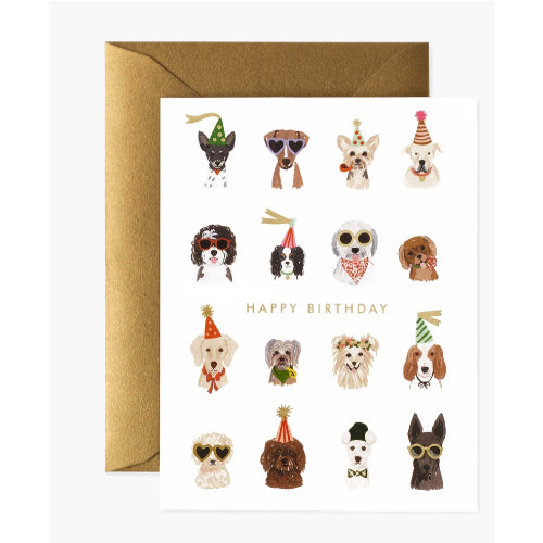 Happy Birthday Party Dogs Greeting Card