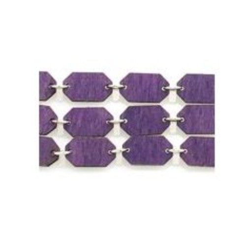 Three Link Purple Wooden Bracelet