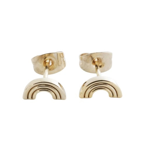 Gold Rainbow Stud Earrings