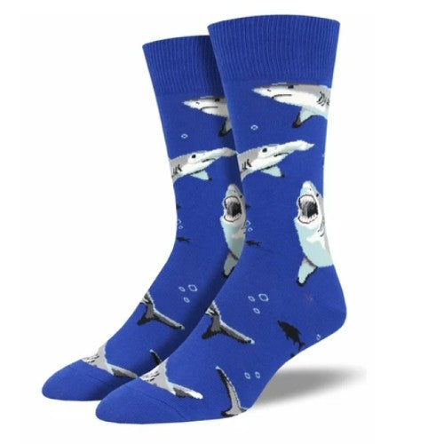 Large/Men's Socks - Blue Sharks