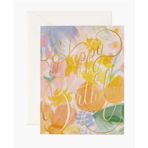 Happy Birthday Pastel Floral Greeting Card